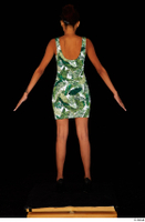  Luna Corazon dressed green patterned dress standing whole body 0013.jpg
